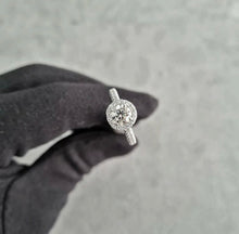 Load image into Gallery viewer, 18ct White Gold Diamond Halo Engagement Ring