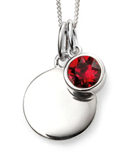 Load image into Gallery viewer, Sterling Silver Birthstone Pendant & Engravable Disk With Chain