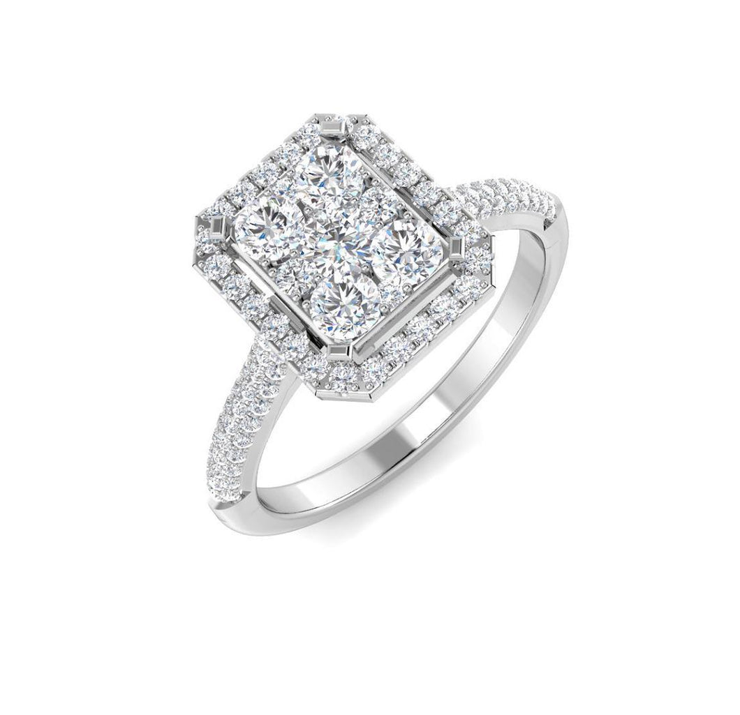 Platinum Cluster Diamond Ring