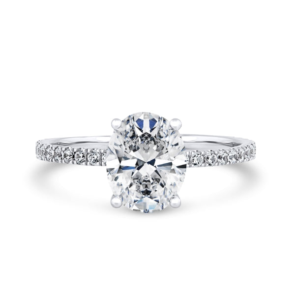 Lab Grown Diamond Solitaire Ring 2.89ct IGI Certified Oval Cut