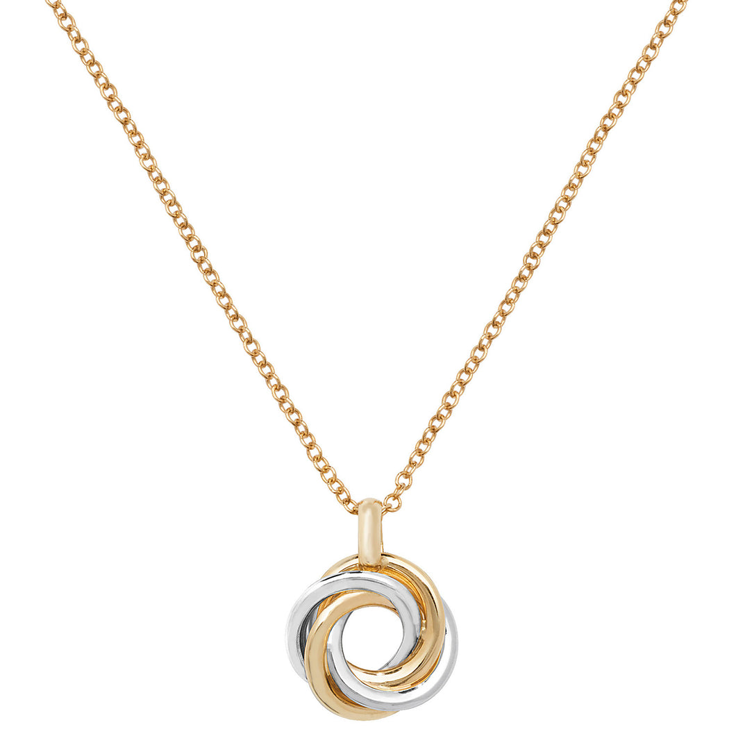 9ct Three Colour Gold Pendant and Chain