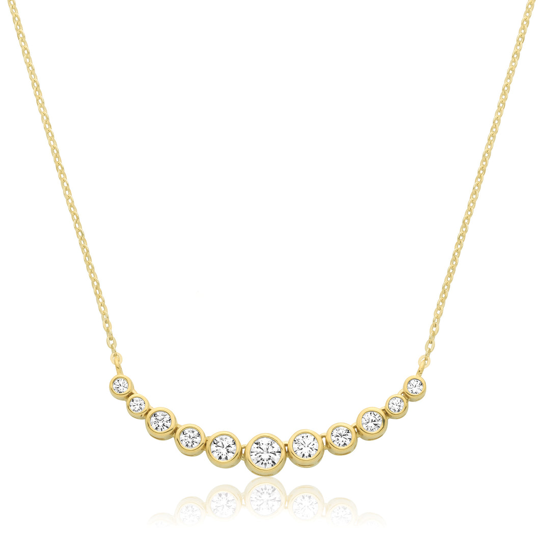 9ct Yellow Gold Cubic Zirconia Necklace