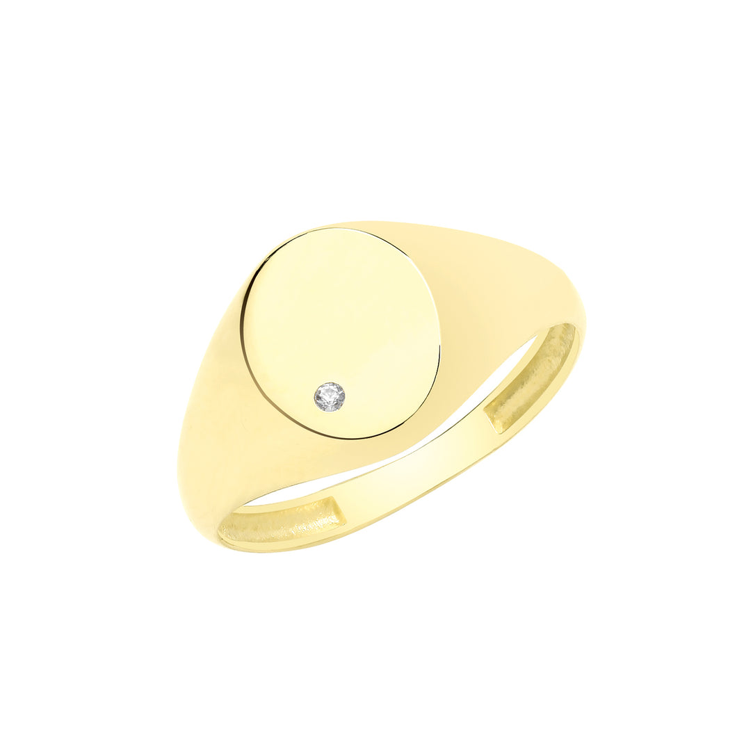 9ct Yellow Gold Oval  Signet Ring