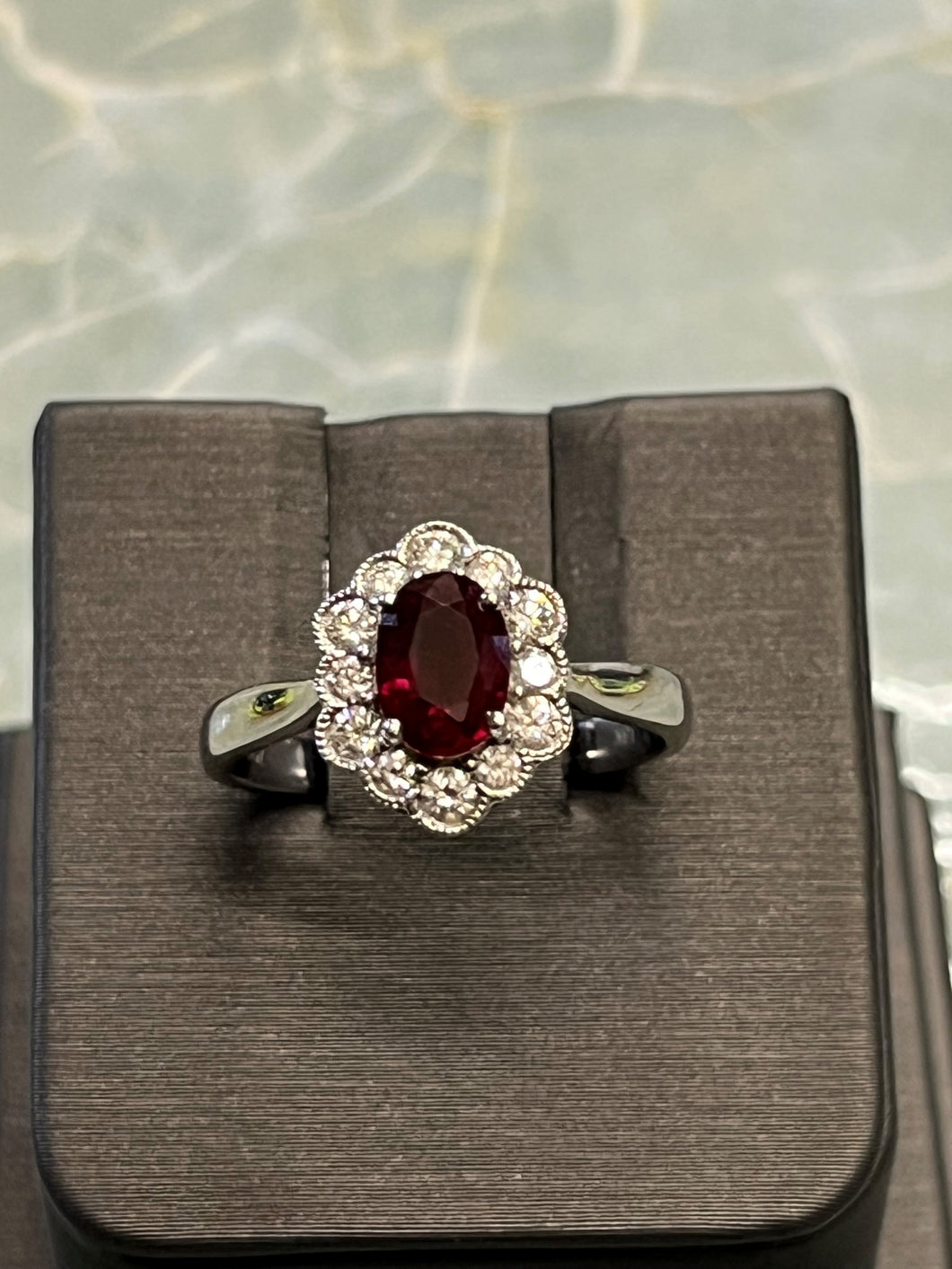 18ct Diamond & Ruby Cluster Ring