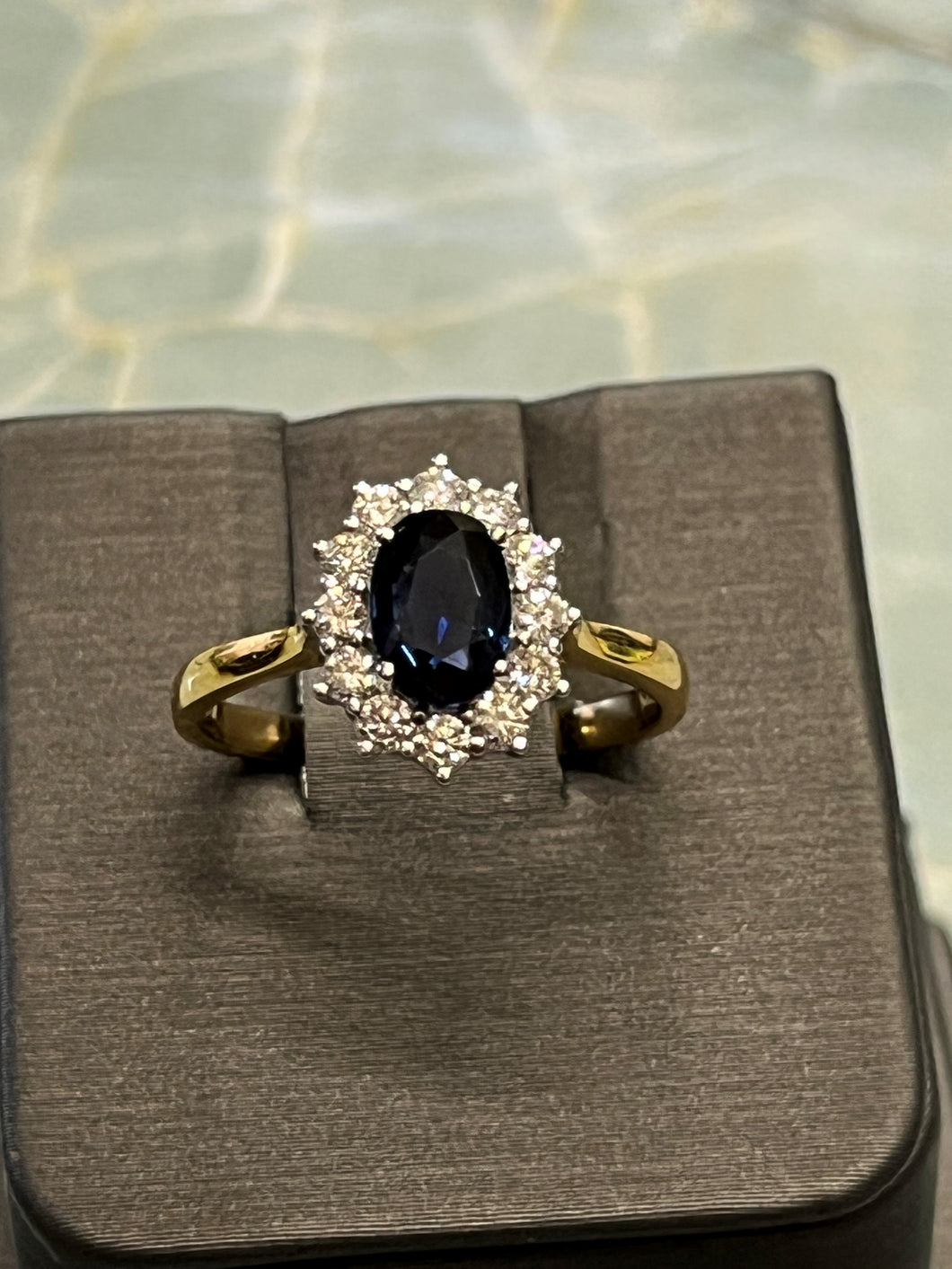 18ct Diamond & Sapphire Cluster Ring