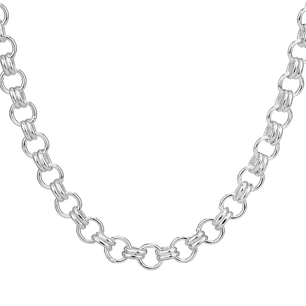 Sterling Silver Circle & Cross Bars Hand Made Chain