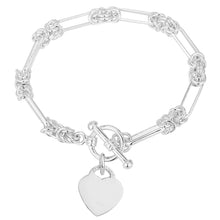 Load image into Gallery viewer, Sterling Silver Fetter &amp; Knot Link With Engravable Heart Charm
