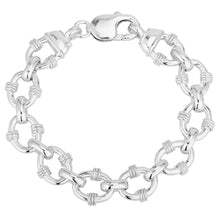 Load image into Gallery viewer, Sterling Silver Oval Patterned Link Hand Made Chain
