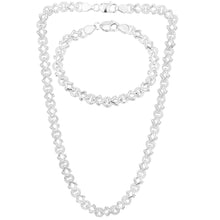 Load image into Gallery viewer, Sterling Silver Circle &amp; Diamond Shaped Link Chain Hand Made
