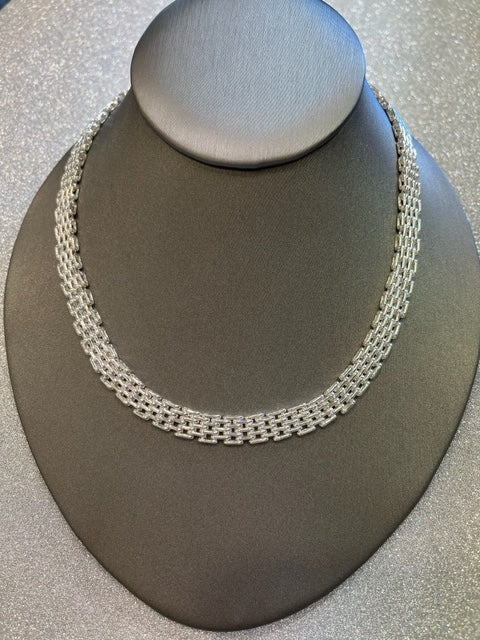 Sterling Silver Hand Made Collar Necklace
