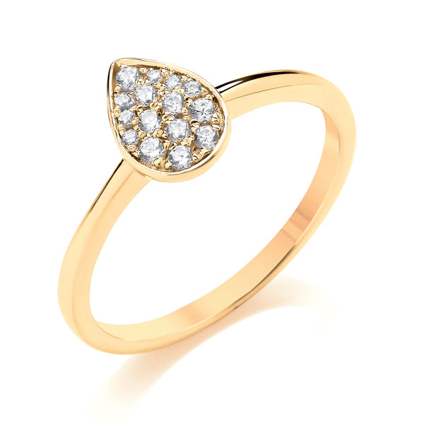 9ct Yellow Gold Natural Diamond Cluster Ring