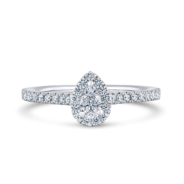 Lab Grown Diamond Solitaire Ring 1.45ct IGI Certified pear Cut