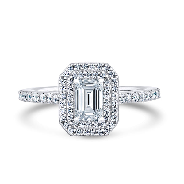 Lab Grown Diamond Solitaire Ring 1.15ct IGI Certified Emerald Cut