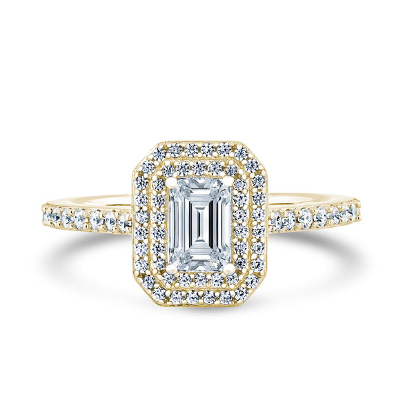 Lab Grown Diamond Solitaire Ring 1.15ct IGI Certified Emerald Cut