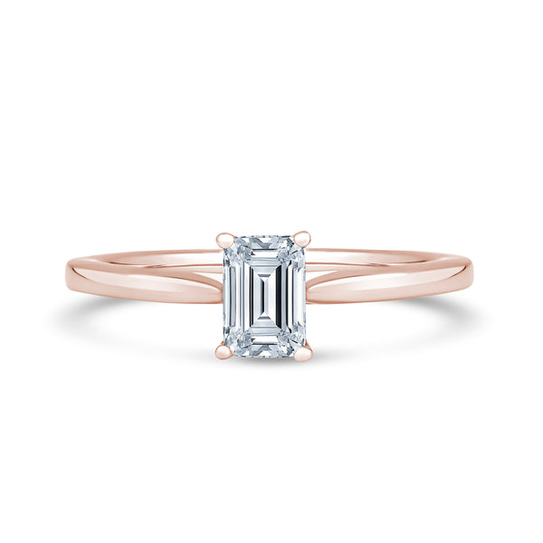 Lab Grown Diamond Solitaire Ring 1.00ct IGI Certified Emerald Cut