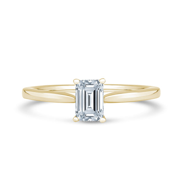 Lab Grown Diamond Solitaire Ring 1.00ct IGI Certified Emerald Cut