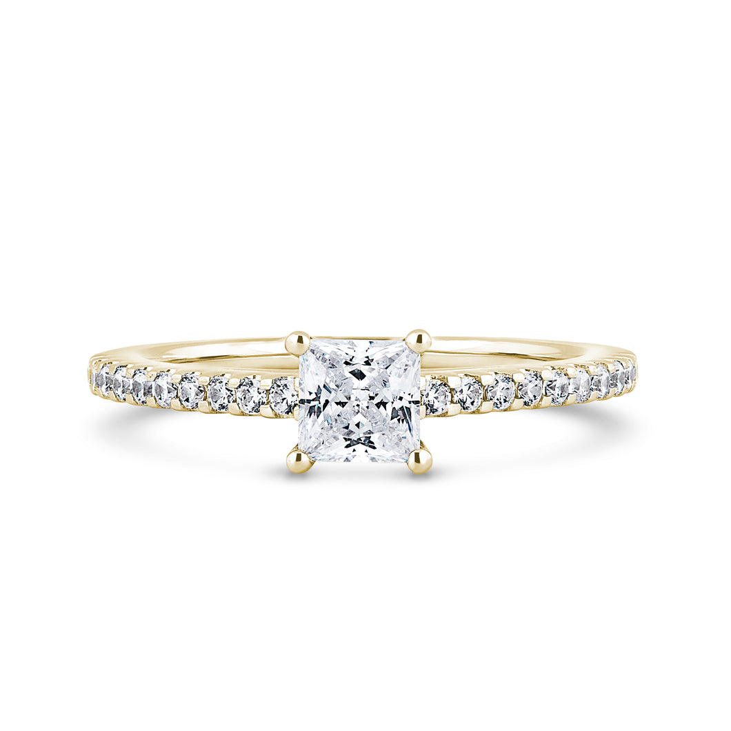 18ct Yellow Gold 0.97ct Natural Diamond Halo Solitaire Ring