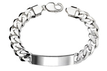 Load image into Gallery viewer, Sterling Silver Gents Curb Heavy ID Bracelet with Free Engraving
