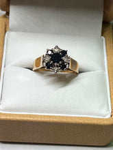 Load image into Gallery viewer, 9ct Yellow Gold Diamond &amp; Sapphire Ring

