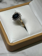 Load image into Gallery viewer, 9ct Yellow Gold Diamond &amp; Sapphire Cluster Ring
