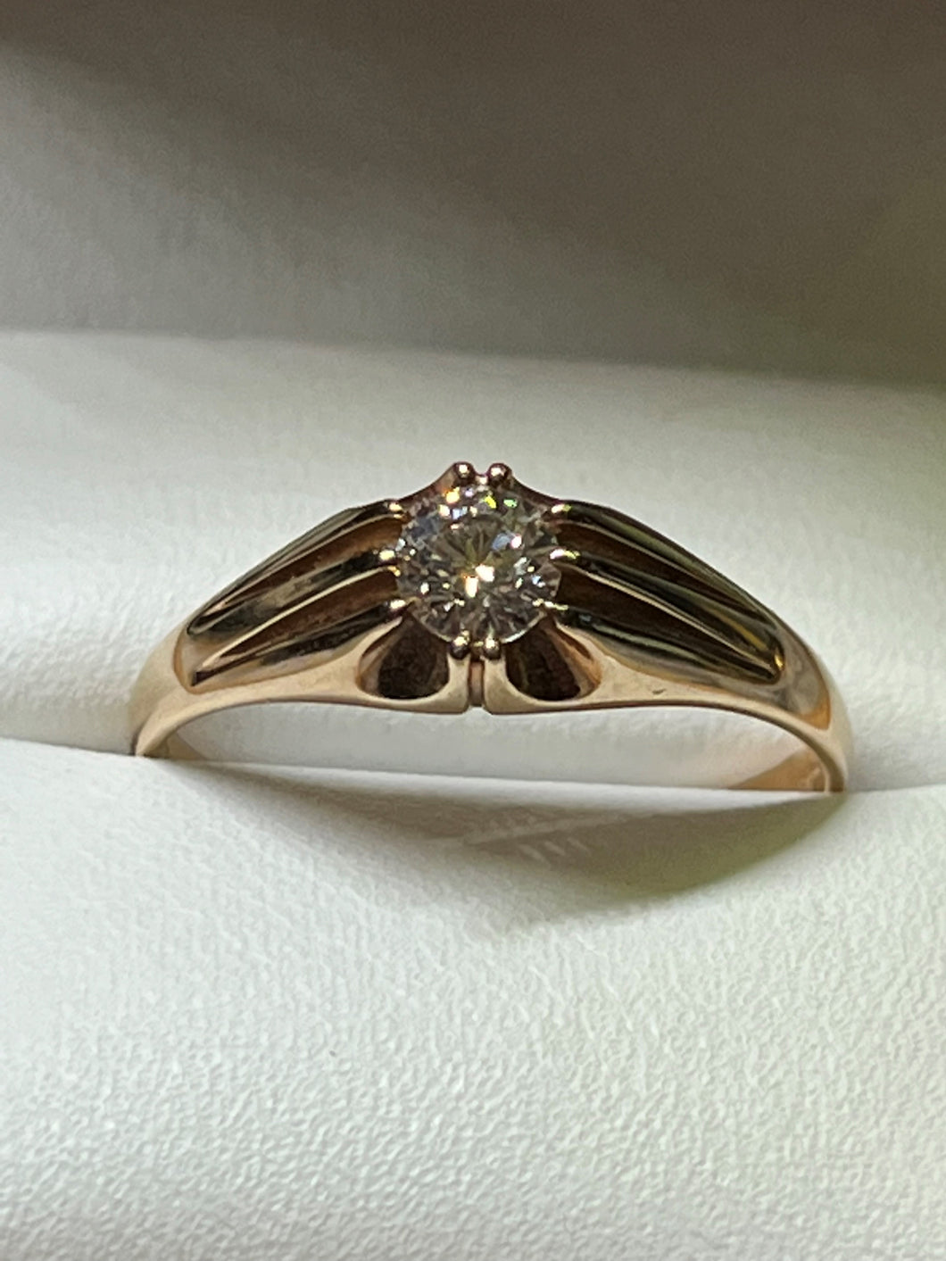 9ct Yellow Gold Diamond Solitaire Ring 0.42ct