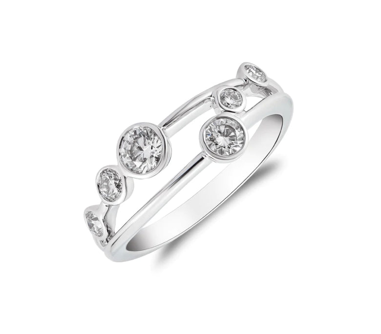 18ct White Gold Bubble Ring