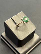 Load image into Gallery viewer, 18ct Yellow Gold Diamond &amp; Emerald Cluster Ring
