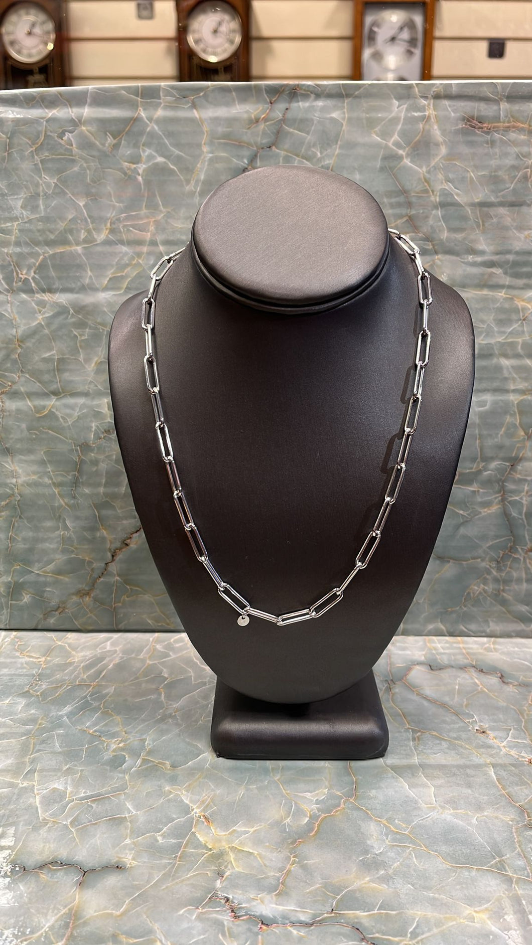 Sterling Silver Paper Link Necklace