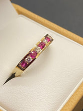 Load image into Gallery viewer, 9ct Yellow Gold Ruby &amp; Diamond Eternity Band
