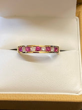 Load image into Gallery viewer, 9ct Yellow Gold Ruby &amp; Diamond Eternity Band
