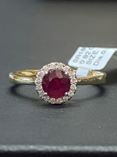 Load image into Gallery viewer, Ruby &amp; Diamond Cluster Ring
