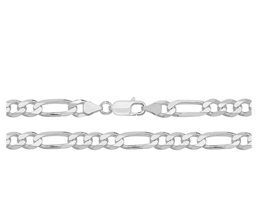 Mens Sterling Silver Figaro Chain