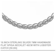 Silver Flat spiga 18 inch necklace