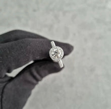 Load image into Gallery viewer, 18ct White Gold Diamond Halo Engagement Ring
