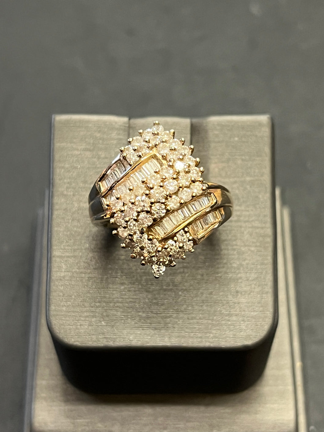 9ct Yellow Gold Fancy Diamond Cluster Ring