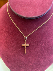 9ct cross and chain