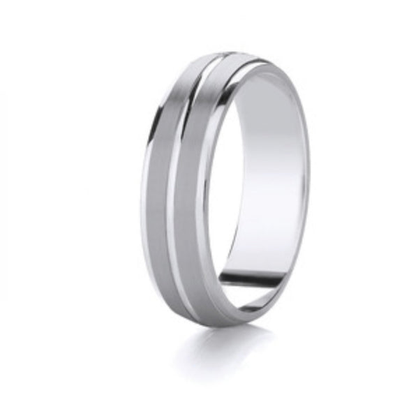 Palladium & Silver Wedding Band, Various Widths Available