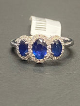 Load image into Gallery viewer, Platinum Sapphire &amp; Diamond Ring
