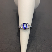 Load image into Gallery viewer, 9ct White Gold Sapphire CZ 3 Stone Ring
