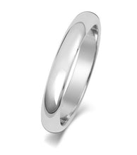 Load image into Gallery viewer, Platinum 3mm Wedding  Band D shape
