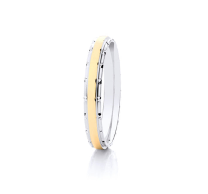Yellow Gold & Silver 3mm Wedding Band