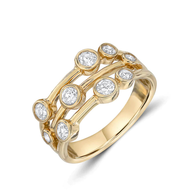 18ct Yellow  Gold Bubble Ring