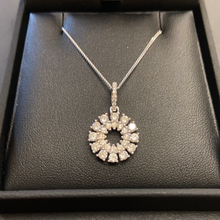 Load image into Gallery viewer, Sterling Silver CZ Circle Pendant &amp; Chain
