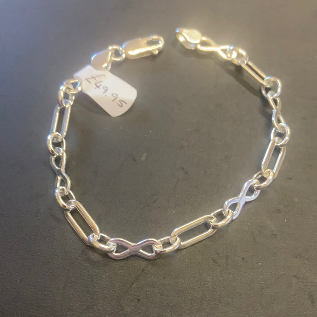 Sterling Silver Handmade Infinity Kiss Bracelet