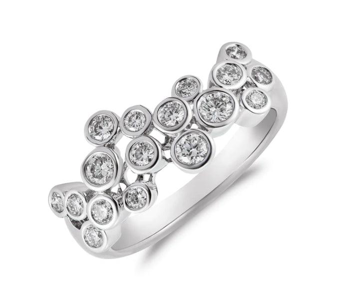 18ct White Gold Bubble Ring