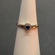 Load image into Gallery viewer, 9ct Yellow Gold Sapphire &amp; Diamond Cluster Ring Save £200
