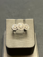 Load image into Gallery viewer, 18ct White Gold Triple Cluster 1.00ct Diamond Ring
