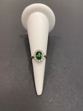 Load image into Gallery viewer, 9ct Yellow Gold CZ Emerald Cluster ring
