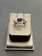 Load image into Gallery viewer, 9ct Yellow &amp; White Gold Amethyst Diamond Ring

