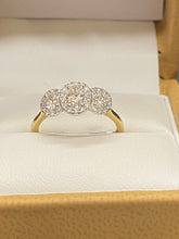 Load image into Gallery viewer, 18ct Diamond Triple Cluster Ring

